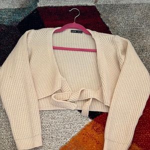 Tie front cropped cardigan